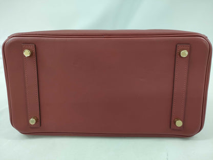 HERMES Birkin 30 Swift Leather Handbag with B Stamp