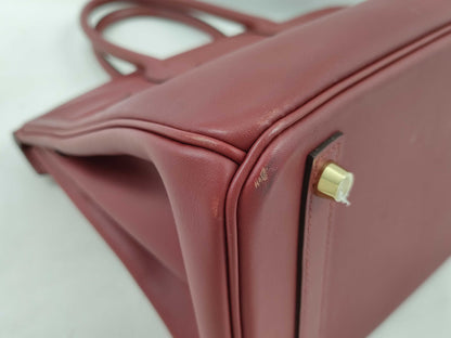 HERMES Birkin 30 Swift Leather Handbag with B Stamp