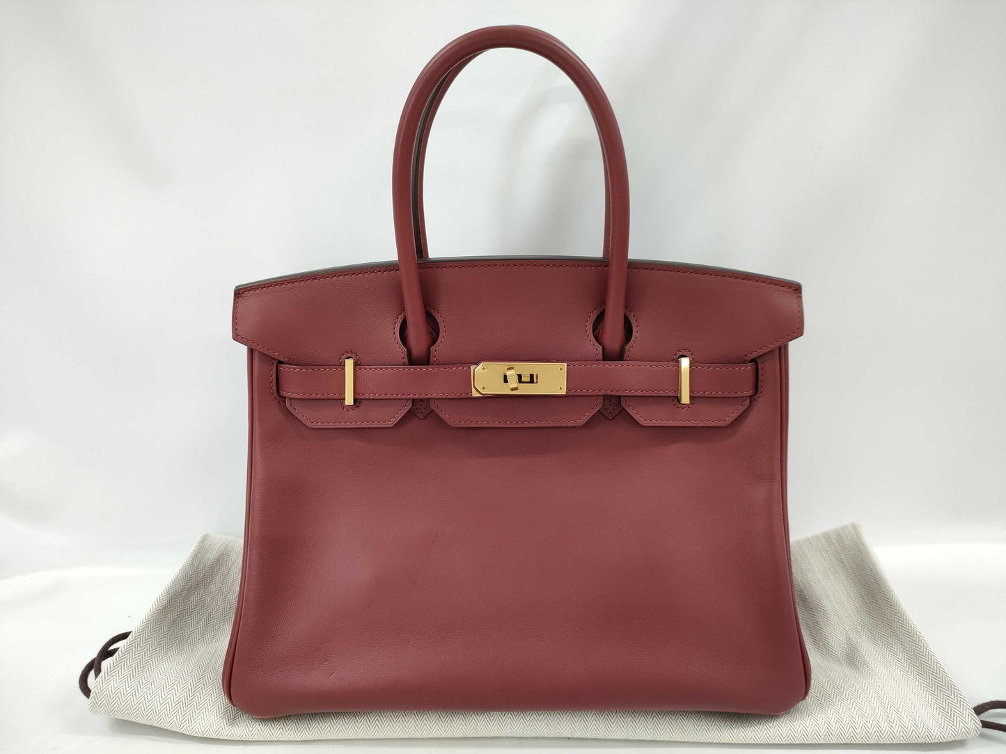 HERMES Birkin 30 Swift Leather Handbag with B Stamp