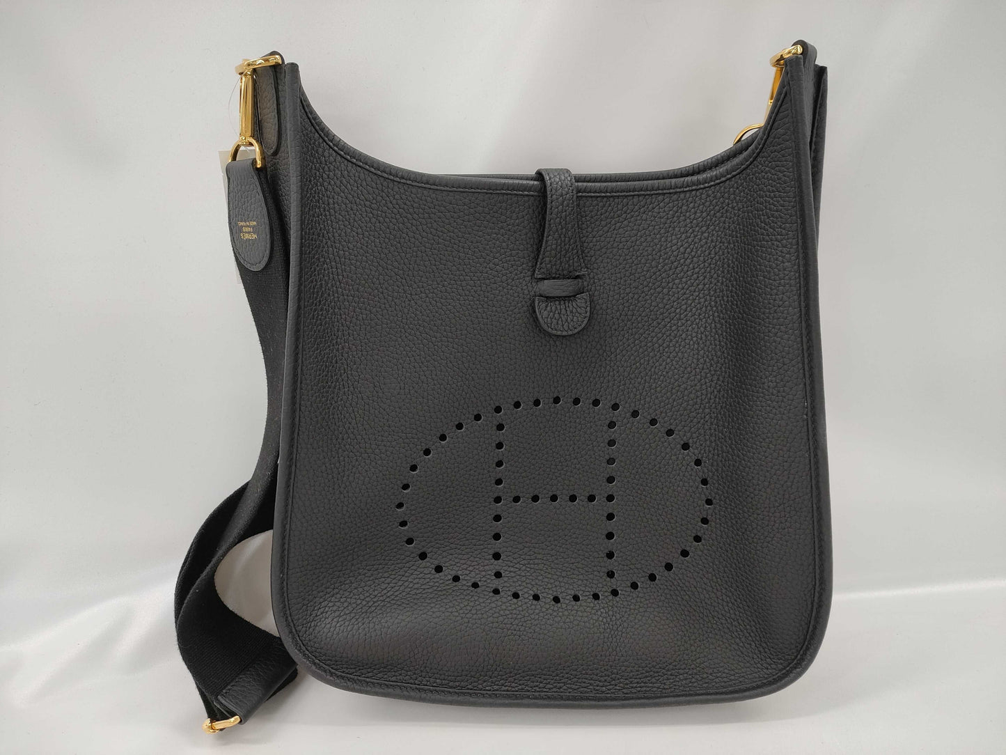 HERMES Evelyn III PM B Stamp Taurillon Black Shoulder Bag
