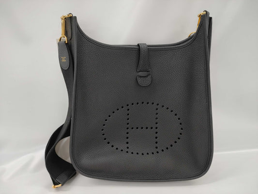 HERMES Evelyn III PM B Stamp Taurillon Black Shoulder Bag