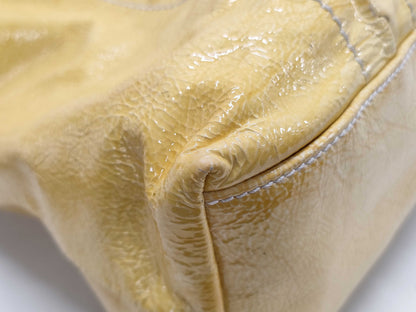 Salvatore Ferragamo Yellow Patent Handbag Tote Bag
