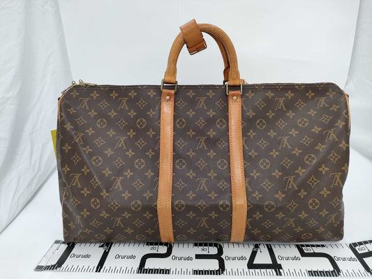 LOUIS VUITTON Monogram Keepall Bandouliere 55 Boston Bag
