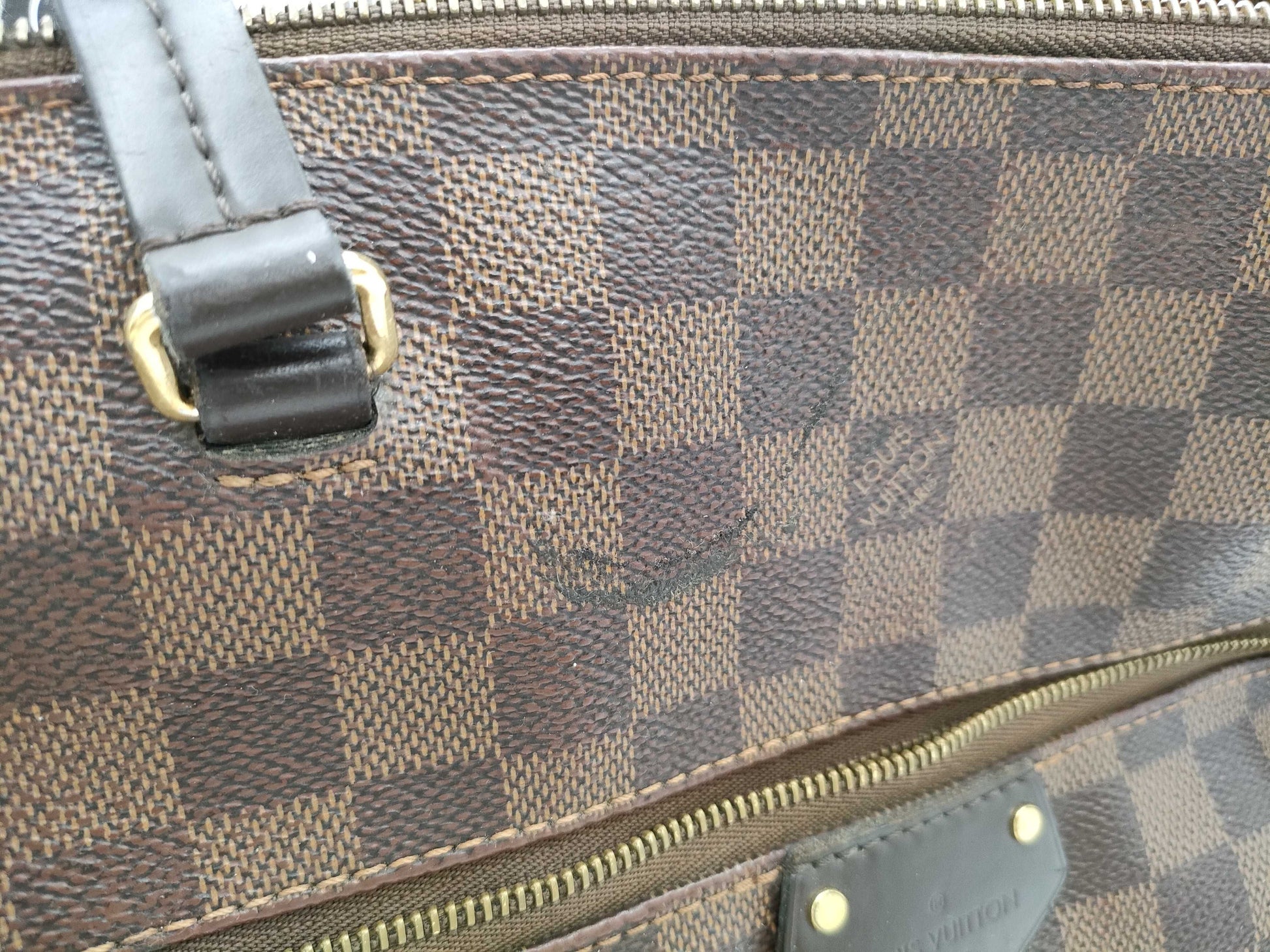 LOUIS VUITTON FL2168 Damier Iena PM Tote Bag, Surface Burned