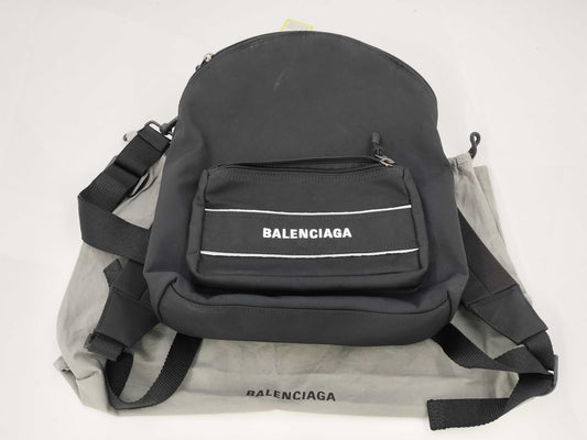 BALENCIAGA Nylon Backpack, Black
