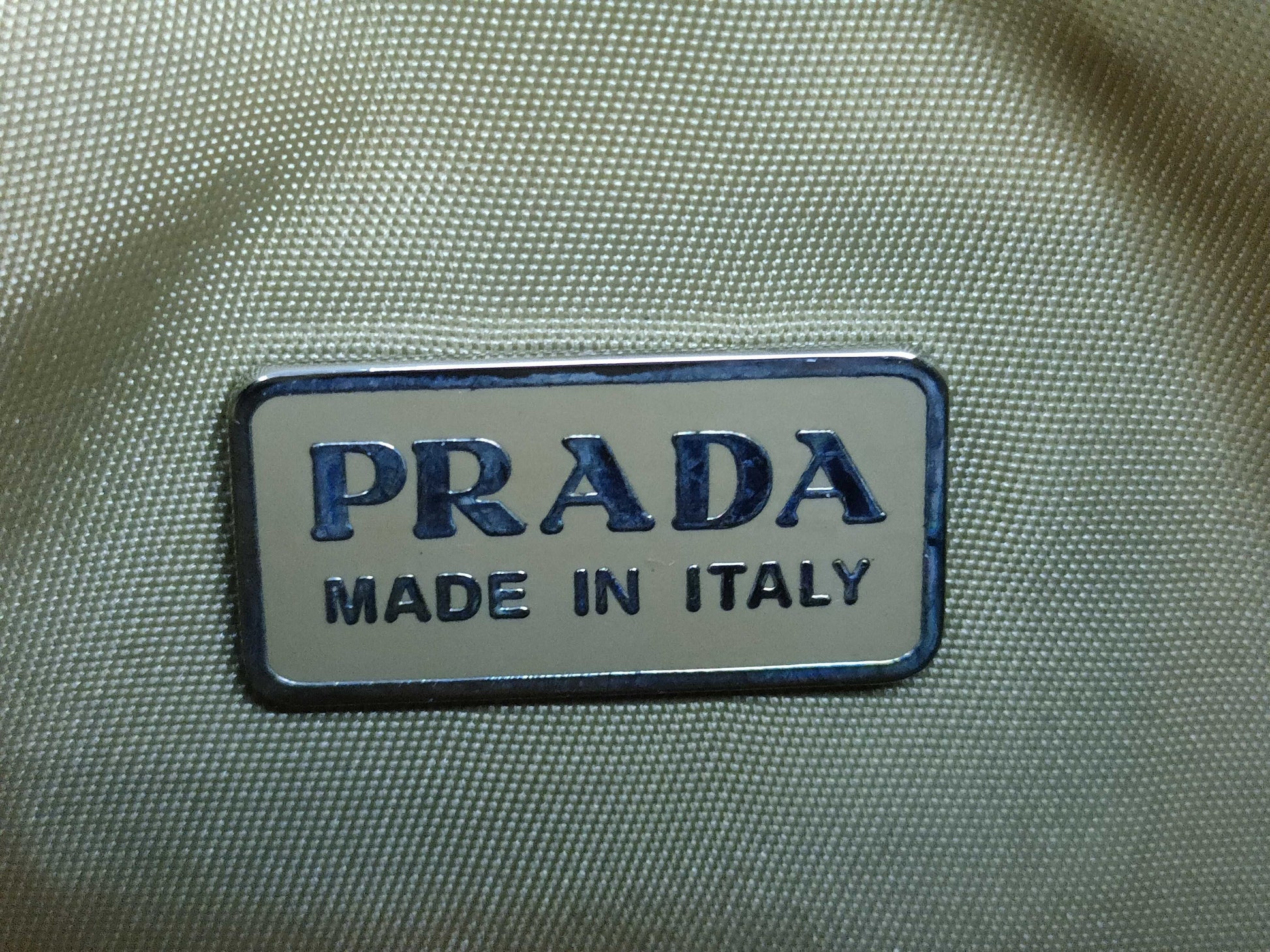 PRADA Nylon Accessory Pouch Beige Handbag
