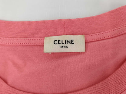 CELINE Logo Print T-Shirt, Eddie Style, Pink/2X68167671Q Tops