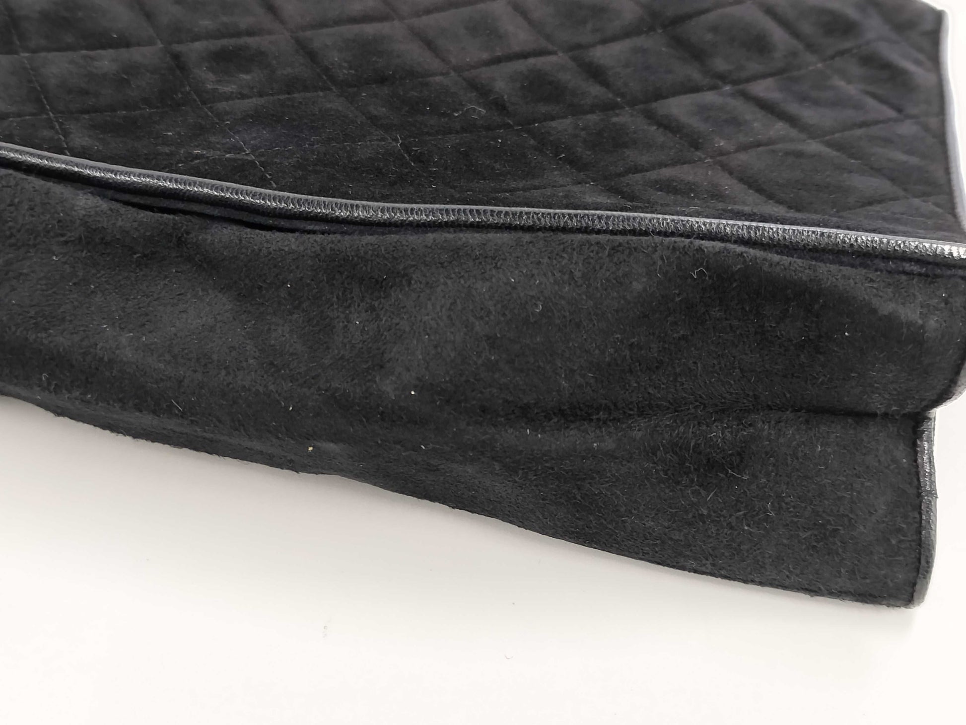 CHANEL Matelasse Coco Mark Suede Chain Shoulder Bag