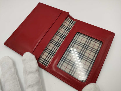 BURBERRY Leather Pass Case Card Case, Pass Case, Business Card Case