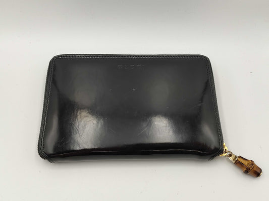 GUCCI Bamboo Round Enamel Wallet