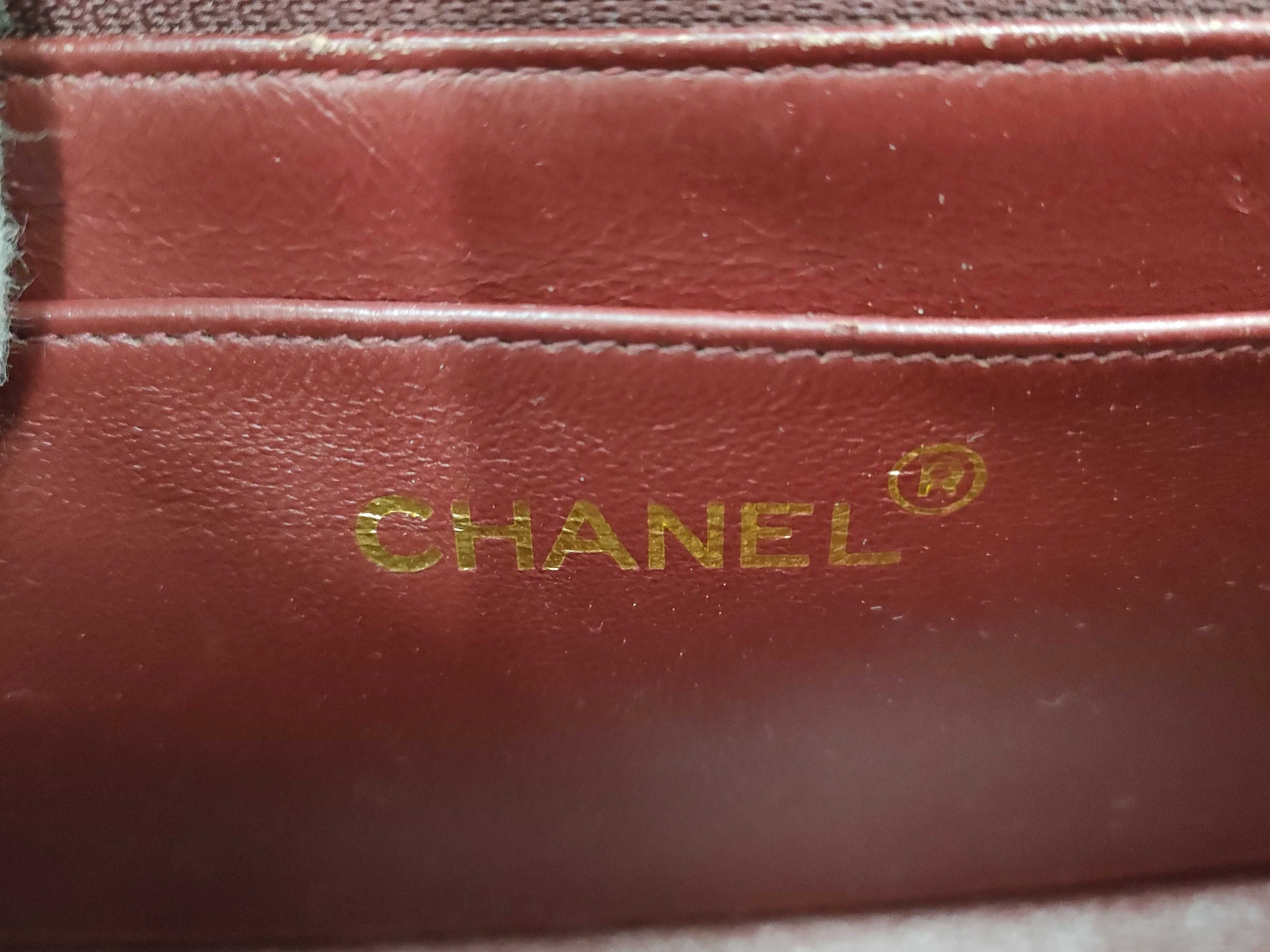 CHANEL Lambskin V-Stitch V-Flap Shoulder Bag