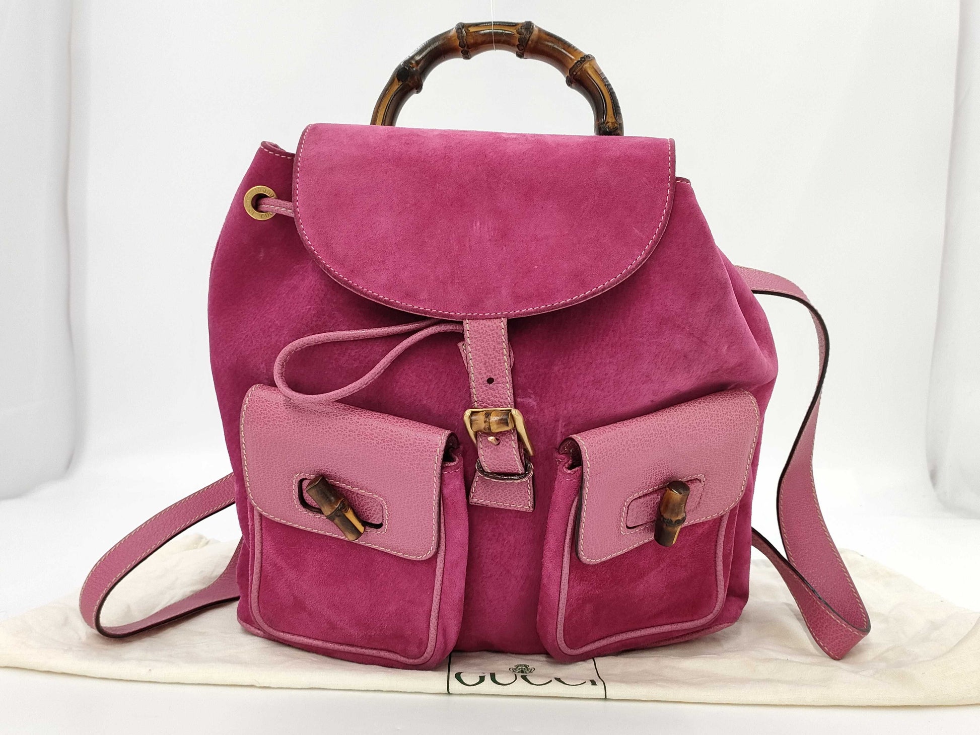GUCCI Bamboo 003 58 0016 Suede Backpack