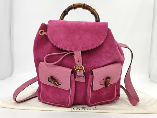 GUCCI Bamboo 003 58 0016 Suede Backpack