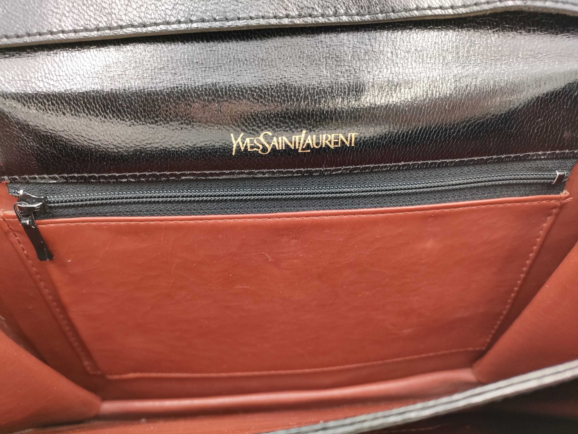 Yves Saint Laurent Vintage 2-Way Y-Stitch Leather Shoulder Bag