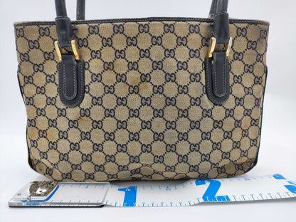 GUCCI GG Canvas Sherry Line Handbag, Old Gucci Handbag with Large Stain