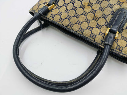 GUCCI GG Canvas Sherry Line Handbag, Old Gucci Handbag with Large Stain