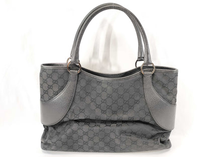 GUCCI Canvas x Leather/Black Handbag