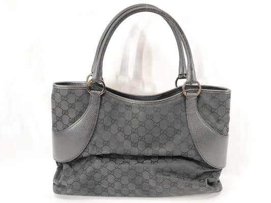 GUCCI Canvas x Leather/Black Handbag