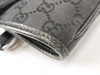 GUCCI Canvas x Leather/Black Handbag