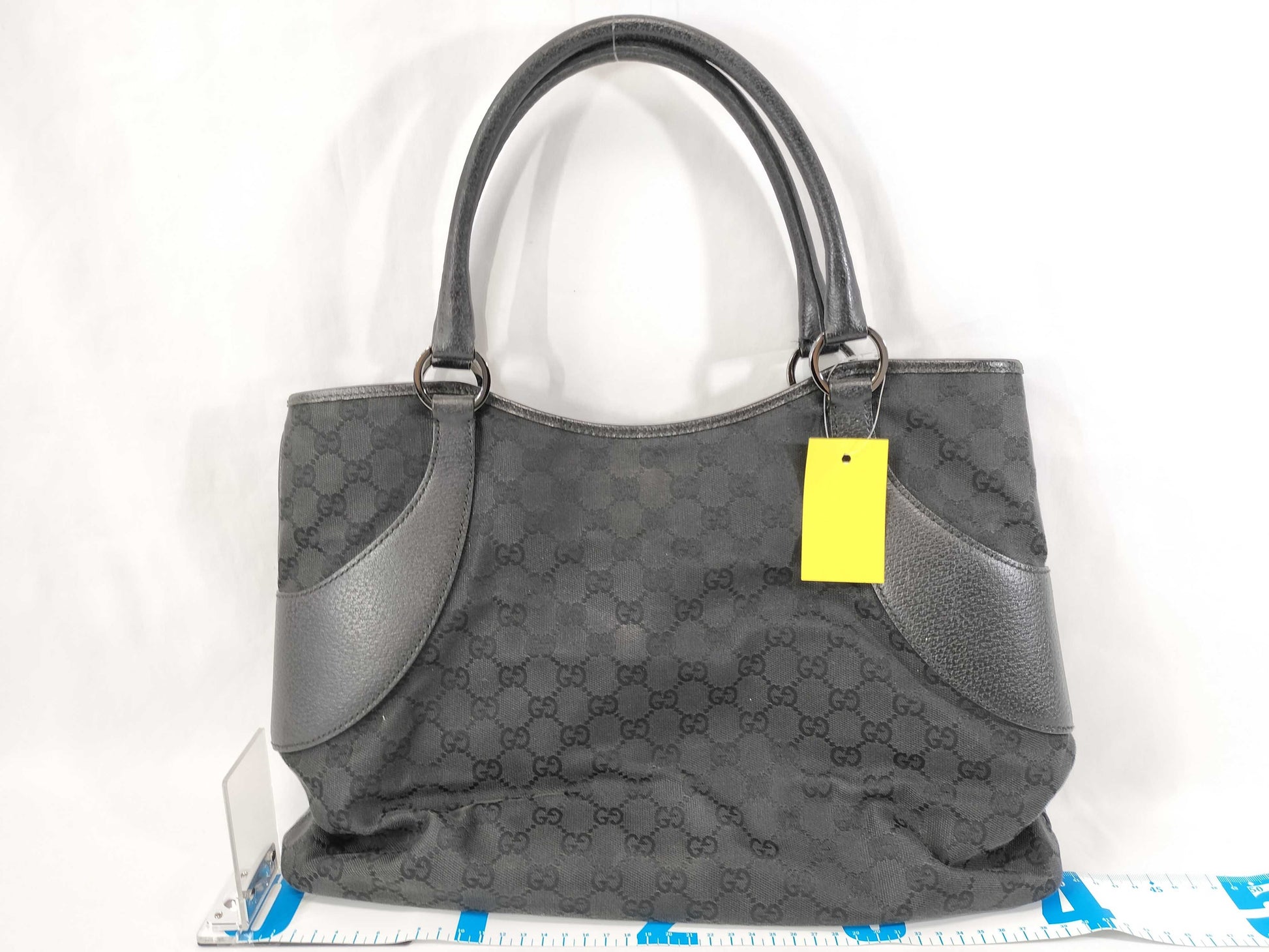 GUCCI Canvas x Leather/Black Handbag