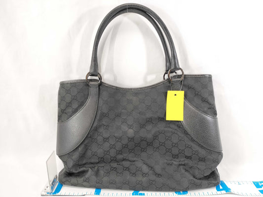 GUCCI Canvas x Leather/Black Handbag