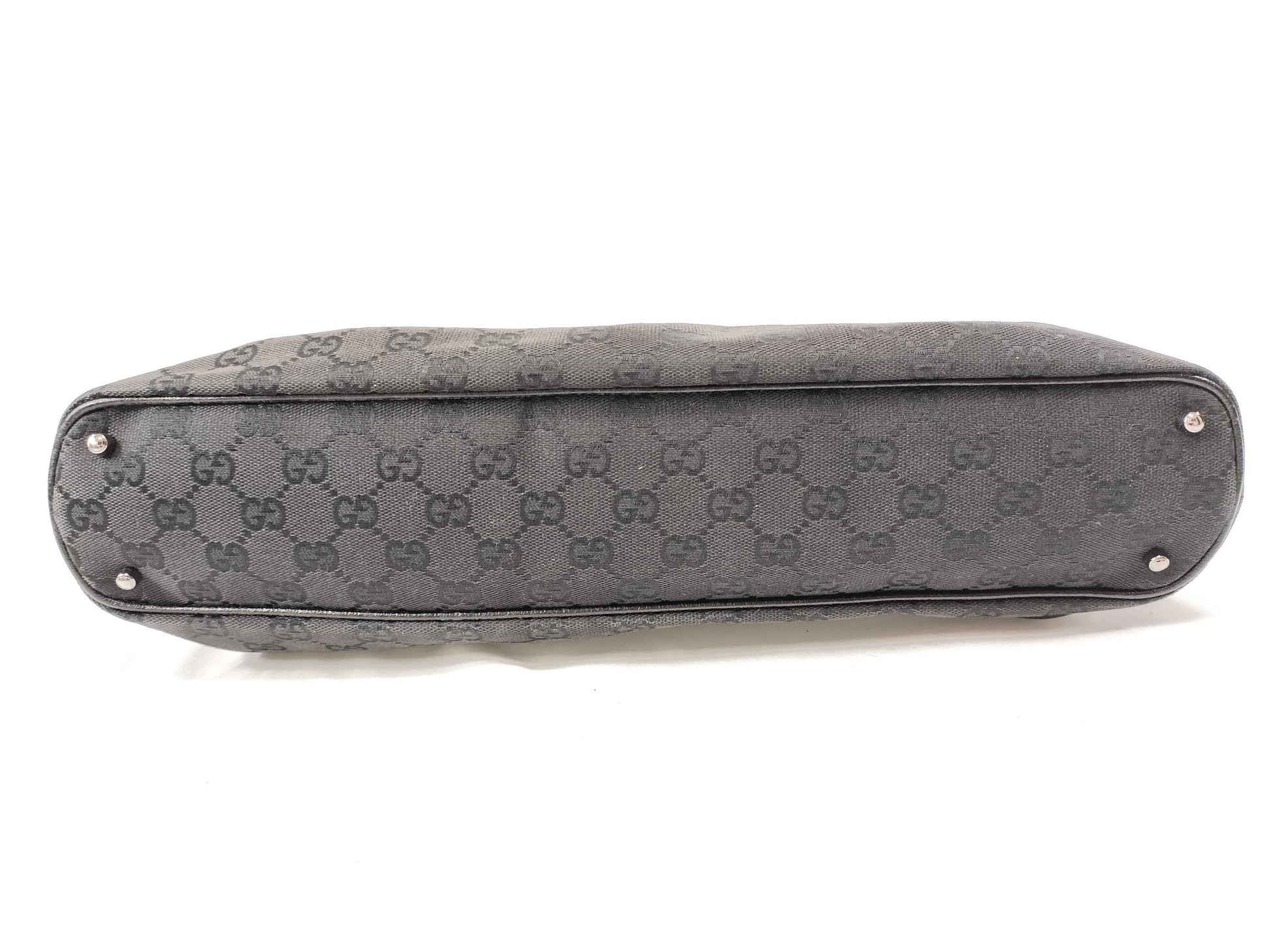 GUCCI Canvas x Leather/Black Handbag
