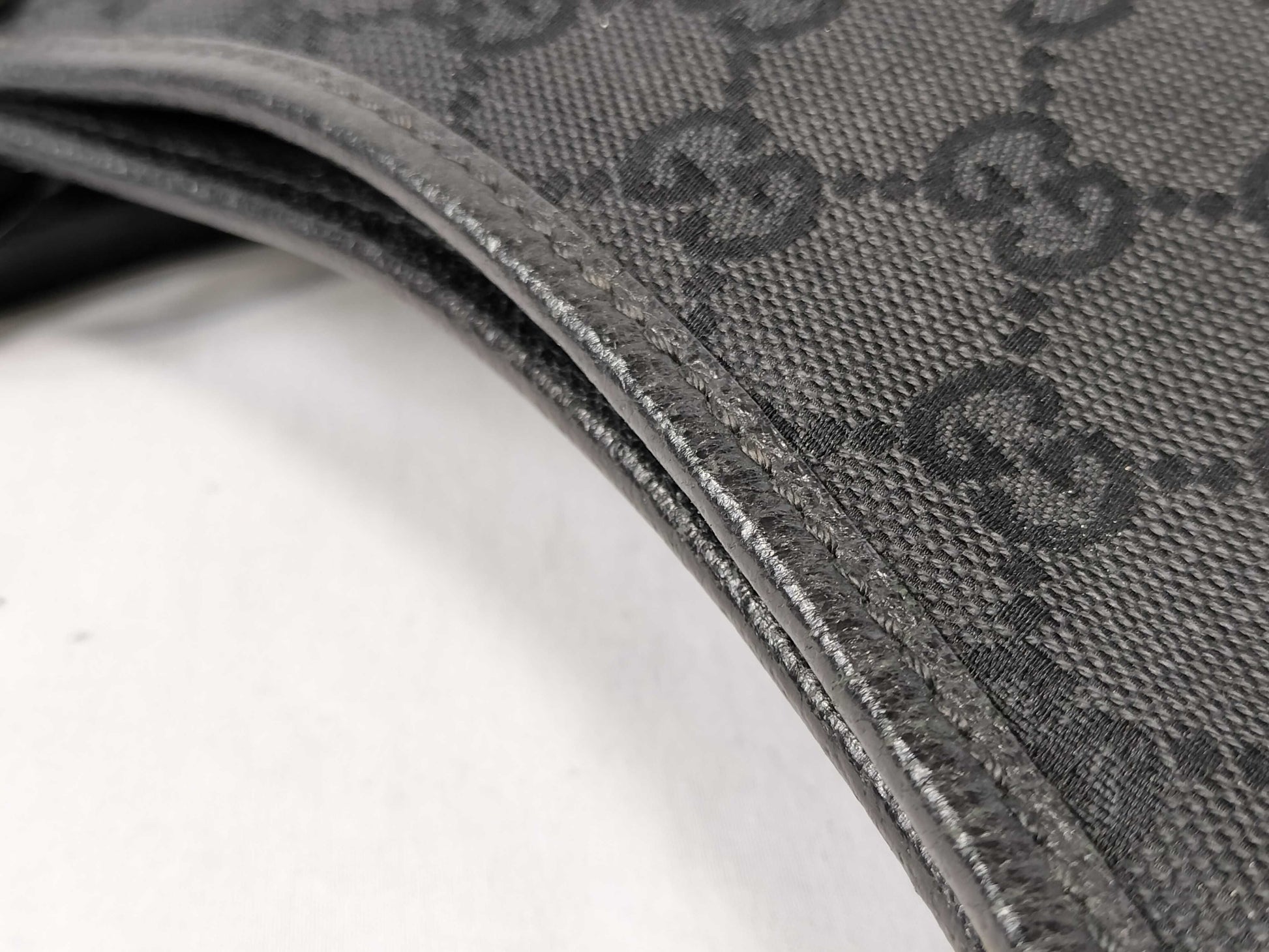 GUCCI Canvas x Leather/Black Handbag