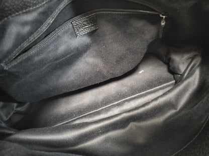 GUCCI Canvas x Leather/Black Handbag
