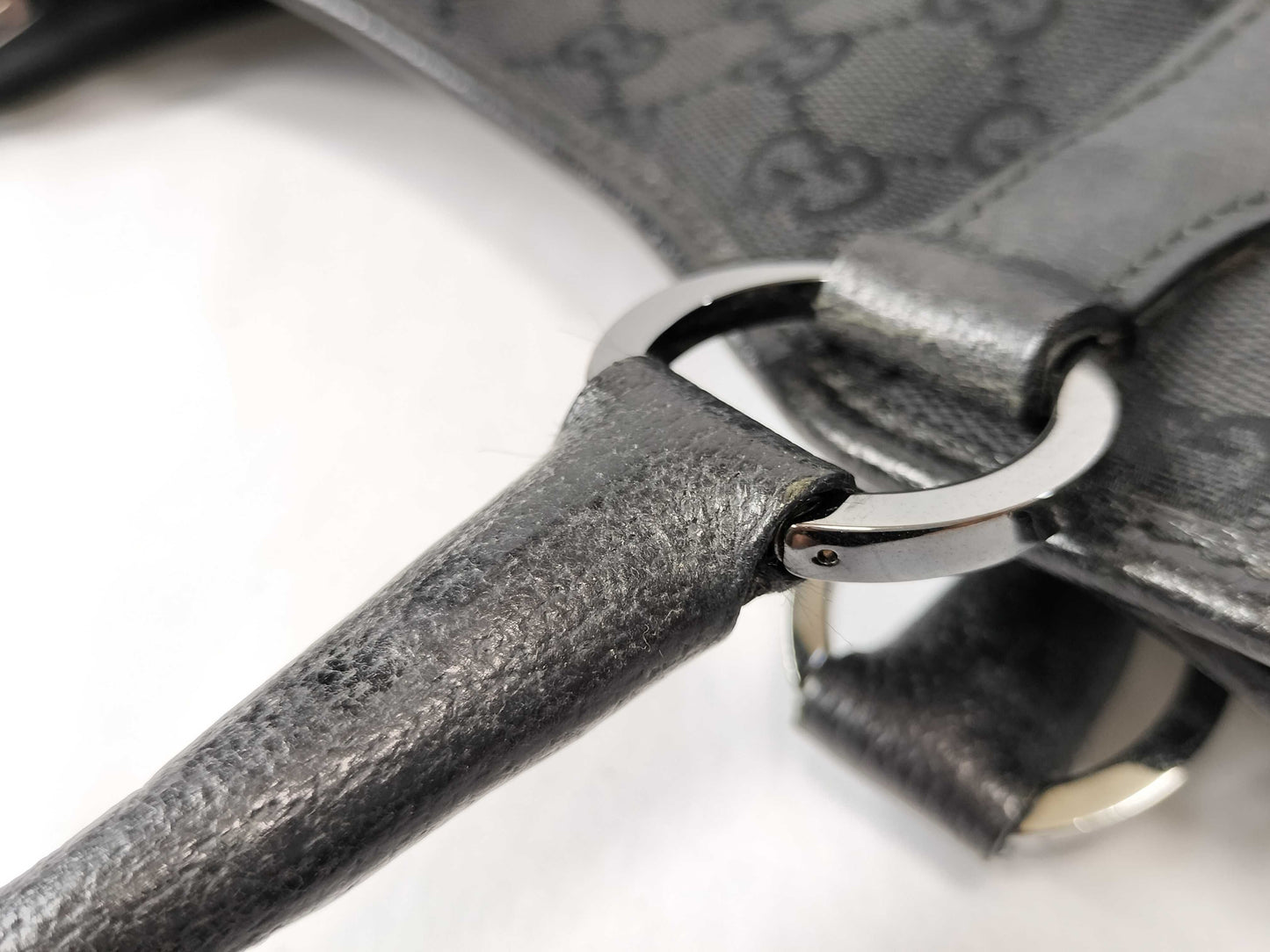 GUCCI Canvas x Leather/Black Handbag