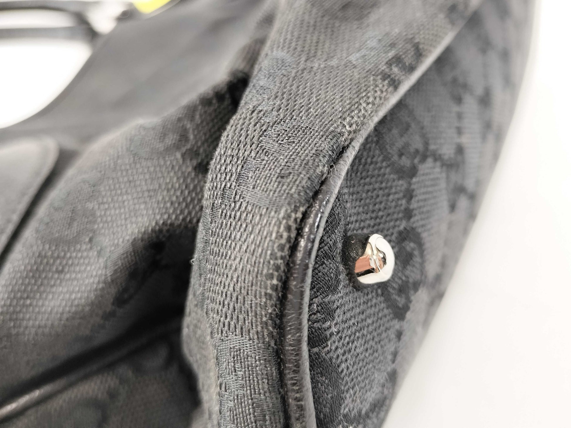 GUCCI Canvas x Leather/Black Handbag
