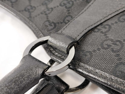 GUCCI Canvas x Leather/Black Handbag