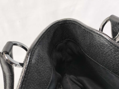 GUCCI Canvas x Leather/Black Handbag