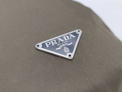 PRADA Nylon Pouch Khaki MV369 Pouch