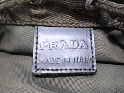 PRADA Nylon Pouch Khaki MV369 Pouch