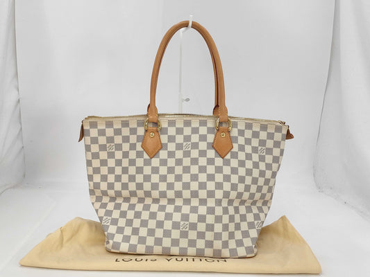 LOUIS VUITTON Damier Azur Saleya MM Tote Bag