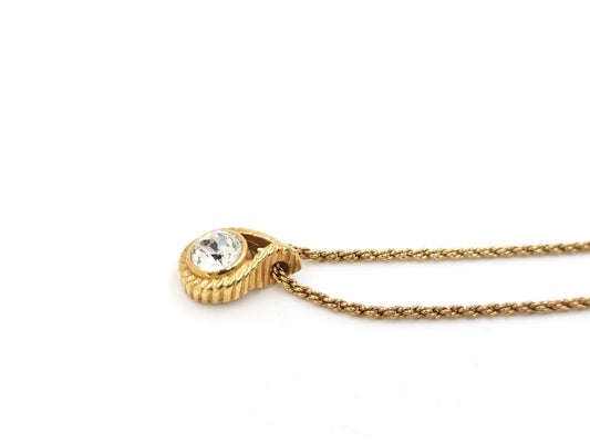 Dior Single Stone Gold Necklace