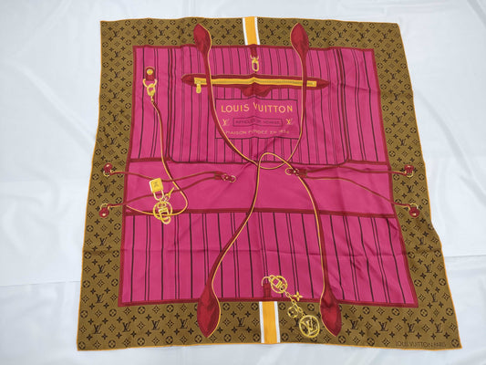 LOUIS VUITTON Monogram Pink Scarf