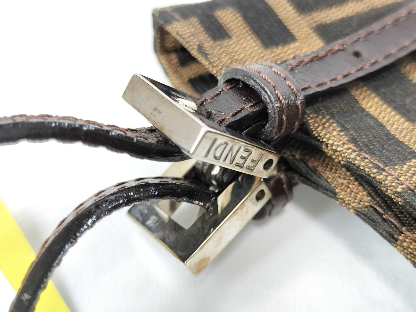 FENDI Zucca Mamma Half Moon Tote Handbag