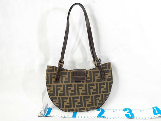 FENDI Zucca Mamma Half Moon Tote Handbag