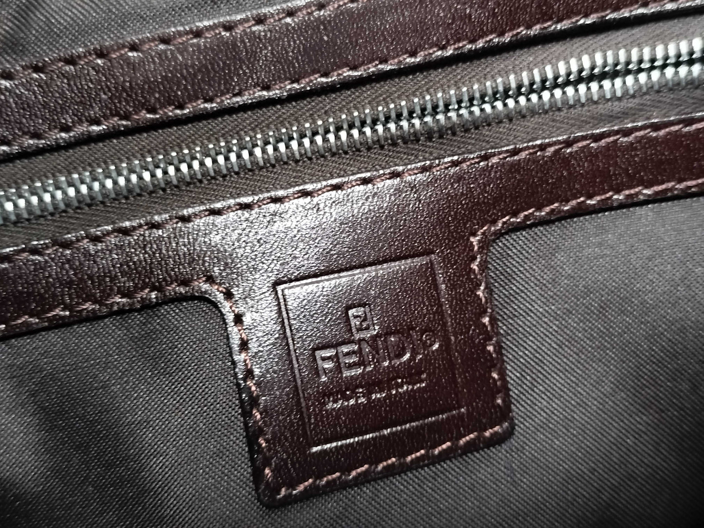 FENDI Zucca Mamma Half Moon Tote Handbag