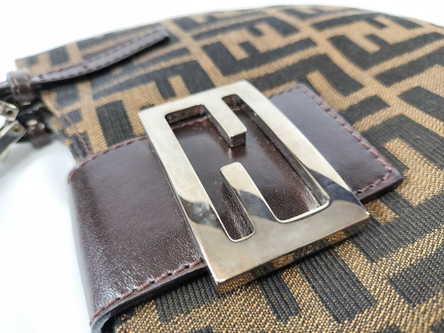FENDI Zucca Mamma Half Moon Tote Handbag