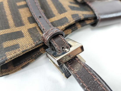 FENDI Zucca Mamma Half Moon Tote Handbag