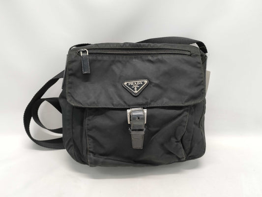 PRADA nylon shoulder bag, black