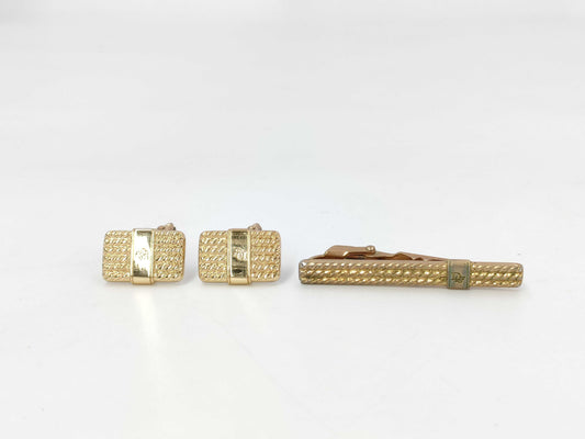 Dior Gold Logo Tie Pin Cufflinks Set Other Accessories