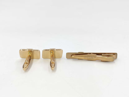 Dior Gold Logo Tie Pin Cufflinks Set Other Accessories