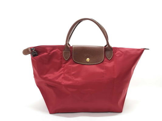 LONG CHAMP Pliage M Red Tote Bag