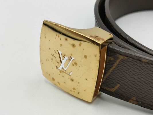 LOUIS VUITTON Monogram Santur LV Cut Belt