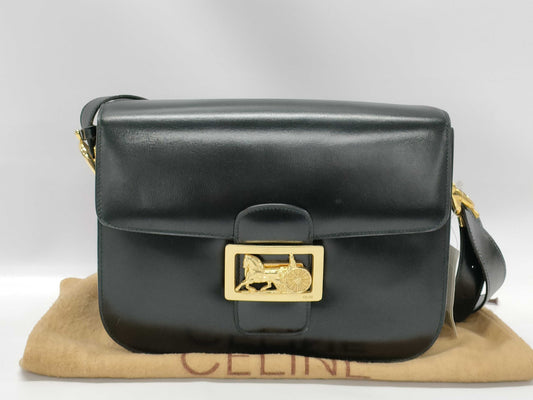 CELINE Carriage Hardware Leather Shoulder Bag