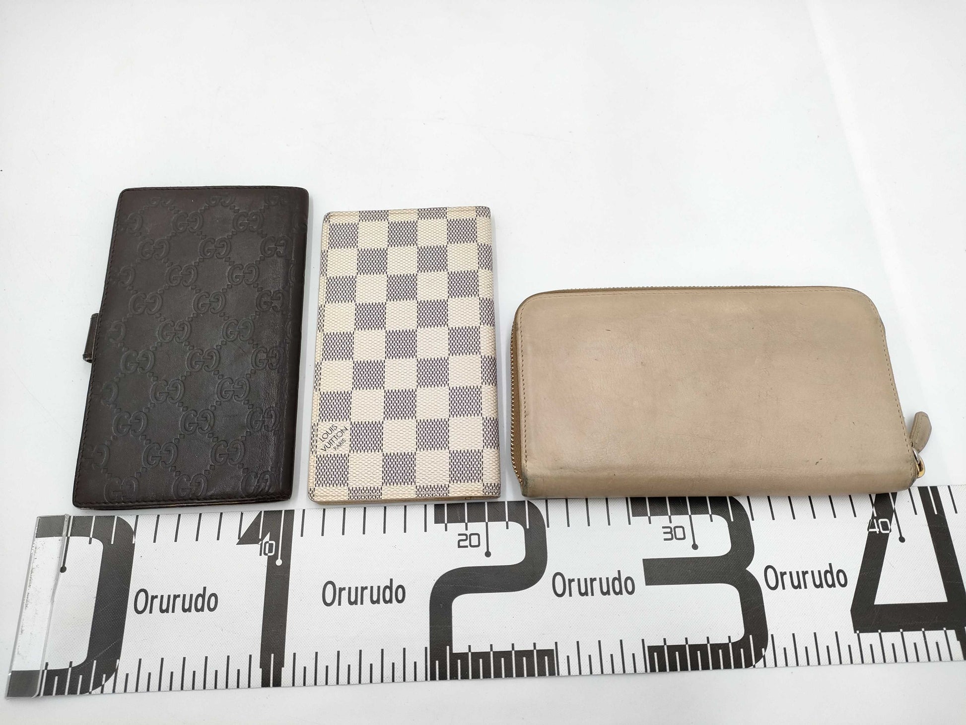 LOUIS VUITTON Damier Gucci Prada Wallet Card Case *3-Piece Set Billfold