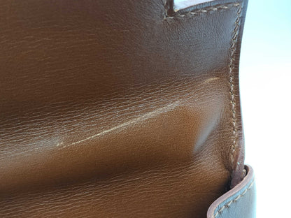 HERMES Kelly 32 Box Calf Leather Brown with Gold Hardware □G Handbag